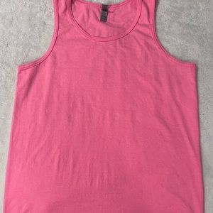 Mens hot pink cotton tank top size Large